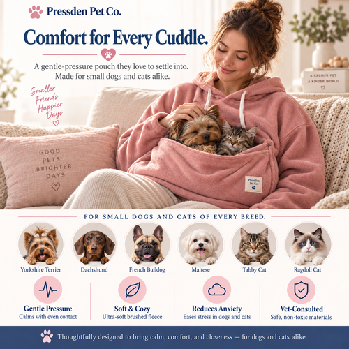 PressureNest™ Comfort Hoodie – Calming Pet Carrier for Dogs & Cats | Pressden Pet Co.